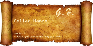 Galler Hanna névjegykártya